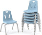 Berries Jonti-Craft 8148JC6131 Stacking Chairs with Chrome-Plated Legs, 18" Height, Coastal Blue, Pack of 6
