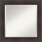 Amanti Art Brown Wall Mirror 26x26 Sloped Espresso Square Bathroom Mirror for Wall Decor Living Room, Medium Modern Contemporary Frame, Hangs Horizonally and Vertically, Bathroom Decor, Beveled Edge