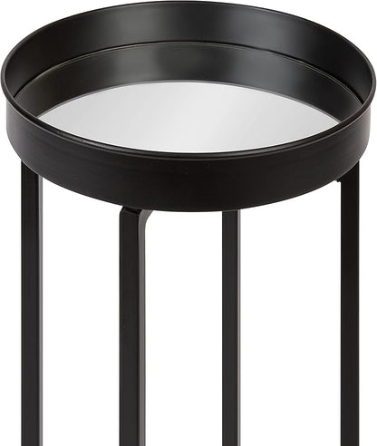 Kate and Laurel Celia Modern Side Table; Set of 2; Black; Sophisticated Metal End Tables for Storage and Display