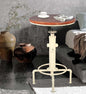 Topower Industrial Bar Table 31.5-41.3" Adjustable Pub Table Kitchen Dining Coffee Bistro Table (Antique White)