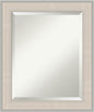 Amanti Art White Bathroom Mirror for Over Sink, 25x21 Cottage White Silver Rectangle Vanity Mirror, Small Coastal Wood Frame, Hangs Horizonally and Vertically, Bathroom Wall Decor, Beveled Edge