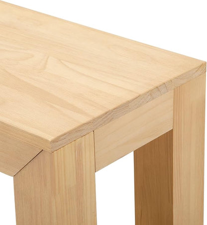 Plank+Beam Modern Rectangular Side Table with Shelf, 25", Solid Wood Narrow End Table for Living Room with Storage, Compact Bedside Table for Small Spaces, Blonde Wirebrush