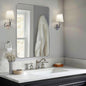 ANDY STAR 36”x48”Brushed Nickel Mirror for Bathroom, Rounded Rectangle Bathroom Mirror, Modern Metal Mirror in Premium Stainless Steel Frame, 1”Deep Set Design Hangs Horizontal Or Vertical