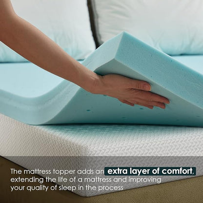 FDW | 5" King Mattress + 2" Cooling Mattress Topper | Gel Memory Foam | Medium Firm Feel | White | with Washable Cover for Cool Sleep and Pressure Relief | Bed in a Box, CertiPUR-US Certified
