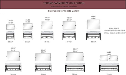 TEHOME 24 x 38'' Horizontal Farmhouse Chrome Metal Framed Pivot Rectangle Bathroom Mirror Tilting Beveled Vanity Mirrors for Wall