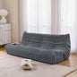 N&V Fireside Three Seater Sofa, Mid Century Armless Twin Size Floor Sofa, Soft Premium Corduroy Floor Lounge Chair, Foam Sofa Accent Chair for Living Room, Bedroom (Frost Grey)