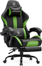 GTRACING Gaming Chair with Foot Rest & Pocket Spring Cushion, Ergonomic High Back Computer Chair with Headrest & 360°-Swivel Seat for Home Office Desk, PU Leather, Vivid Green