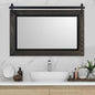 YOSHOOT Farmhouse Barn Door Mirror, 40"x26" Rustic Bathroom Mirror, Wood Frame Wall Mirror, Wooden Mirror for Living Room Bedroom Entryway Wall Décor, Horizontal Hanging ONLY