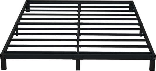EMODA 6 Inch Full Size Bed Frame Heavy Duty Metal Platform No Box Spring Needed, Easy Assembly Noise Free, Black