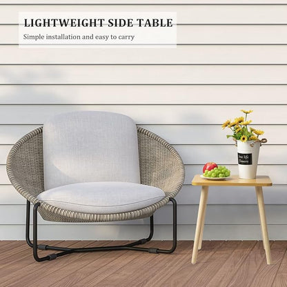 FORAOFUR Side Table, Modern End Table, Wooden Small for Living Room, Bedroom and Balcony, Rectangular Accent Table Home Decor, Easy Assembly