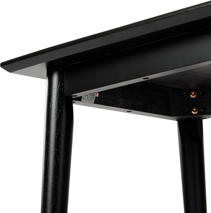 Plank+Beam Mid Century Modern Square Side Table, Couch Side Table, Small End Table for Office Space, Wooden Accent Table, Black