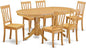 East West Furniture VAAN7-OAK-W 7 Piece Kitchen Table & Chairs Set Consist of an Oval Dining Room Table with Butterfly Leaf and 6 Solid Wood Seat Chairs, 40x76 Inch, Oak