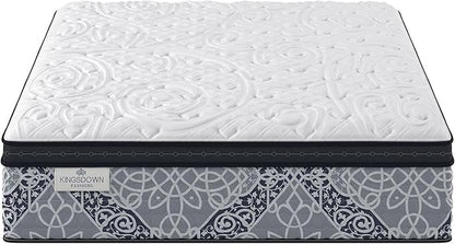 Kingsdown Cushion Firm Euro Pillow Top Hybrid Twin Mattress Cooling Gel Memory Foam Layer Multi-Layered Motion Isolation Cool Sleep Quilted Top Luxury Mattresses, 15-inch, Passions Engleson