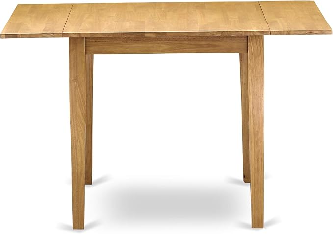 East West Furniture NDBO5-OAK-W 5 Piece Kitchen Table Set for 4 Includes a Rectangle Dining Room Table with Dropleaf and 4 Solid Wood Seat Chairs, 30x48 Inch, Oak