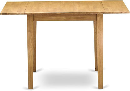 East West Furniture NDBO5-OAK-W 5 Piece Kitchen Table Set for 4 Includes a Rectangle Dining Room Table with Dropleaf and 4 Solid Wood Seat Chairs, 30x48 Inch, Oak