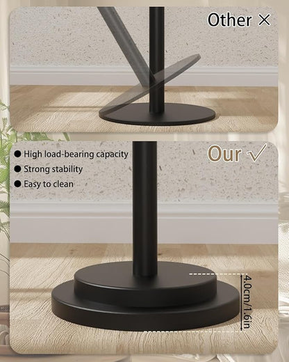 Small Side Table, Height Adjustable Nightstand, Square Indoor Metal Plant Stand, for Living Room, Bedroom, Office, Bathroom, 1 Pack, Dark Brown, GBZ001RZ-1