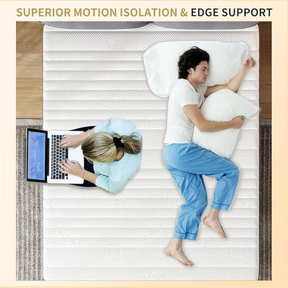 Mattress Queen Size, 10 Inch Hybrid Memory Foam Firm Queen Mattress Size with Hybrid Mattresses in a Box Pressure Relief & Supportive