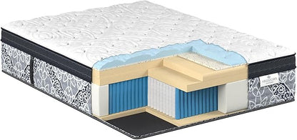 Kingsdown Passions Kelbrooke 16" Ultra Plush Euro Pillow Top Hybrid Mattress Full, Gel Memory Foam Layer Motion Isolation Quilted Top Premium Mattress