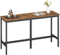 VASAGLE Bar Table, Narrow Long Kitchen Dining Table, Sturdy Metal Frame, Industrial, 15.7 x 63 x 35.4 Inches, Rustic Brown and Ink Black ULBT160K01V1