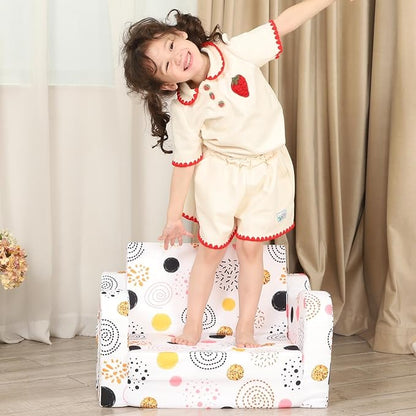 Firework Kids Sofa, 2-in-1 Kids Couch Fold Out, Convertible Sofa to Bed for Girls and Boys