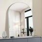 Arched Bathroom Mirror, 36x48IN Silver Bathroom Mirror with Metal Frame, Wide Wall Mounted Mirrors Decor Modern Dresser Mirror for Bedroom Living Room Entryway