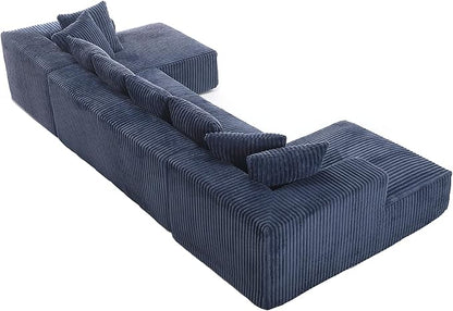 Free Combination Cloud Boneless Modular Sectional Sofa with Chaise Lounge,Modern Minimalist Upholstered Couches, Oversized U Shaped Lounge Sofa Couch w/ 8 Pillows