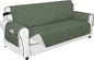 PureFit Reversible Sofa Couch Cover Water Resistant Couch Covers for 3 Cushion, Washable Furniture Cover with Non-Slip Foam and Adjustable Strap for Dogs, Pets (Oversized Sofa, Grayish Green/Ivory)