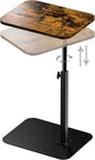 Side Table Sofa Tray for Couch Heavy Metal Base Swivel/Adjustable Height, Sofa Bed Bathroom Study TV Tray C Shaped End Table Food Snack Trays for Eating