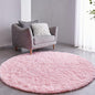 FJZFING Pink Round Rug Ultra-Soft Plush Modern 5x5 Circle Area Rug for Kid's Bedroom, Fluffy Shag Circular Rug for Nursery Room, Non-Slip Home Decor Cute Pink Carpet for Teen's Room