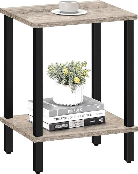 TUTOTAK End Table, Side Table, Nightstand, 2-Tier Storage Shelf, Sofa Side Table for Small Space, Living Room, Bed Room TB01BG034