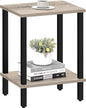 TUTOTAK End Table, Side Table, Nightstand, 2-Tier Storage Shelf, Sofa Side Table for Small Space, Living Room, Bed Room TB01BG034