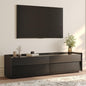 POVISON Fully-Assembled Mid Century Modern TV Stand, 70.87" Entertainment Center with LED Light, Black Walnut Solid Wood TV Console for Living Room, TV Stand with Storage