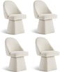 Swivel Dining Chairs Modern Desk Chair Upholstered Linen Fabric Side Chair for Kitchen Dining Room Bedroom,Linen,4 Box