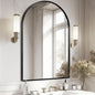 28" x 36" Black Arched Mirror, Large Arch Bathroom Wall Mirror, Metal Frame Arched Top Bathroom Vanity Mirror for Living Room, Bedroom, Entryway, Tempered Glass, Shatter Proof