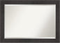 Amanti Art Brown Bathroom Mirror for Over Sink, 30x42 Rustic Plank Espresso Rectangle Vanity Mirror, Large Rustic Farmhouse Frame, Hangs Horizonally and Vertically, Bathroom Wall Decor, Beveled Edge