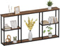 WOHOMO Console Table,3-Tier Small Entryway Tables,Narrow Sofa Table for Hallway,Rustic Brown(63 inch)
