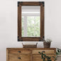 blue page Rustic Mirror Wood Mirror for Bathroom, Decorative Framed Wall Mirror, Farmhouse Natural Vanity Mirror, Wall Mounted Rectangular Mirror for Bedroom Living Room, Small 20x28 Inch