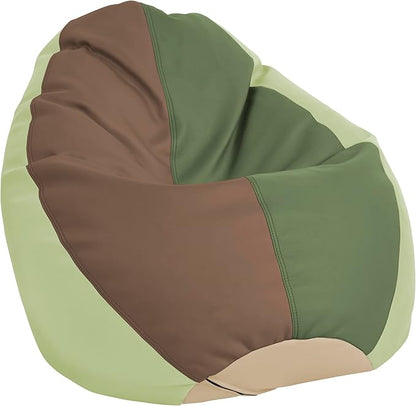 FDP SoftScape Dew Drop Bean Bag Chair with Supportive High-Back Design, For Kids, Teens and Adults, Alternative Seating for Dorms, Schools, Libraries, Daycares or Home - Earthtone