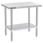DuraSteel 24x36 Stainless Steel Work Table - NSF Commercial Prep Metal Table - Outdoor Pizza Oven Stand w/Under Shelf - Kitchen Island Laundry Utility Garage Microwave Stand Large Rolling Storage Cart