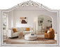 32x42 Inch Ornate Wooden Arched Wall Mirror, Rustic Farmhouse Decorative Wide Mirrors for Fireplace, Living Room, Bedroom, Entryway, Bathroom Over Sink