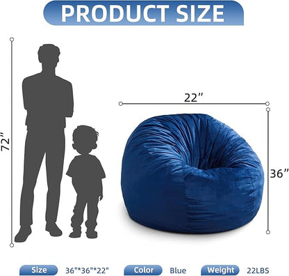 Hobestluk 3FT Bean Bag Chair Giant Bean Bag Chairs for Adults Large Bean Chairs with Removable Cover, Beanbag Chair with Filler, Adult Bean Bag Chairs for Living Room, Bedroom