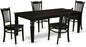 East West Furniture LGGR5-BLK-W 5 Piece Dining Room Furniture Set Includes a Rectangle Kitchen Table with Butterfly Leaf and 4 Dining Chairs, 42x84 Inch, Black