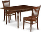 East West Furniture MZGR3-MAH-W 3 Piece Dinette Set for Small Spaces Contains a Rectangle Dining Table with Dropleaf and 2 Kitchen Dining Chairs, 36x54 Inch, Mahogany