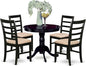 East West Furniture ANPF5-CAP-C 5 Piece Dining Set Includes a Round Kitchen Table with Pedestal and 4 Linen Fabric Upholstered Dining Chairs, 36x36 Inch, Cappuccino