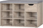 DINZI LVJ Shoe Bench,Entryway Storage Bench with Drawer and 8 Cubbies,Cubby Rack Adjustable Shelves,Shoe Organizer Cabinet for Living Room,Bedroom,Mudroom,Closet Garage,Greige