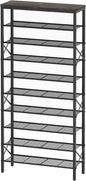 10 Tier Shoe Rack, Large Capacity Shoe Storage Organizer Holds 40 Pairs, Durable and Stable, for Entryway, Hallway, Closet, Dorm Room, Charcoal SS10BCG1