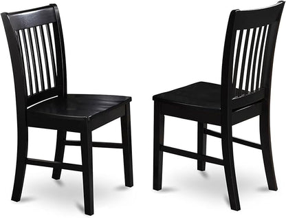 East West Furniture LGVA5-BLK-W 5 Piece Kitchen Table & Chairs Set Includes a Rectangle Dining Room Table with Butterfly Leaf and 4 Solid Wood Seat Chairs, 42x84 Inch, Black