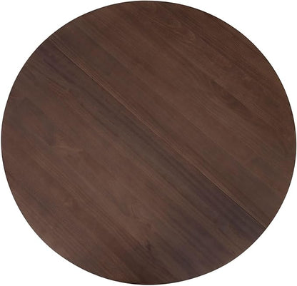 Plank+Beam Lido Round Dining Table, 38", Wooden, Pedestal, Minimalist Kitchen Table for 4 for Dining Room, Walnut