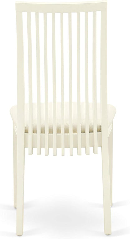East West Furniture CAIP7-LWH-C 7 Piece Kitchen Table & Chairs Set Consist of a Rectangle Dining Room Table and 6 Linen Fabric Upholstered Dining Chairs, 36x60 Inch, Linen White