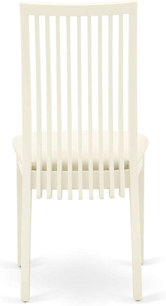 East West Furniture ANIP5-LWH-C 5 Piece Kitchen Table & Chairs Set Includes a Round Dining Room Table with Pedestal and 4 Linen Fabric Upholstered Chairs, 36x36 Inch, Linen White